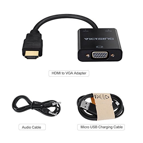 [Vergoldete] VicTsing 1080P HDMI auf VGA male zu female Video Audio Adapter-Kabel Converter mit Micro-USB und 3,5 mm Audio-Anschluss&Kabel für PC Laptop-DVD, Raspberry Pi und andere HDMI-Eingabegeräte - 8