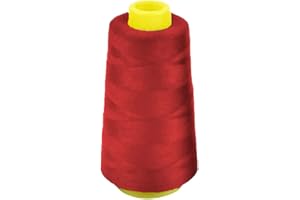 EUROXANTY Bobina hilo para coser | Hilo 100% Poliéster | Hilo resistente y duradero | Bobina para coser a máquina | Hilo para coser a mano | 3000 M | (ROJO)