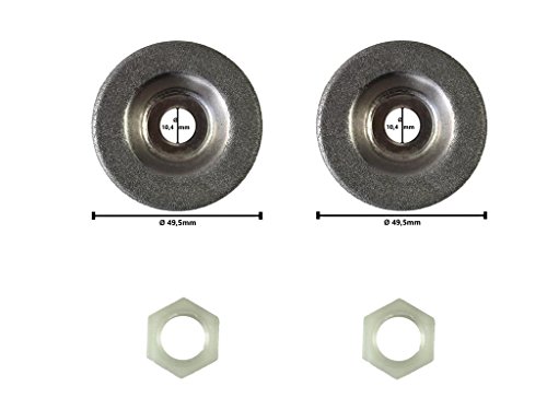 2 disques abrasifs inclus écrou pour les stations d'affûtage électriques. Dimensions : voir les images compatibles avec Güde Kraft Universal Westfalia Parkside Workzone et autres.