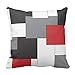 Produktbild Color-Block Red Black Gray White Throw Pillowcase 1818