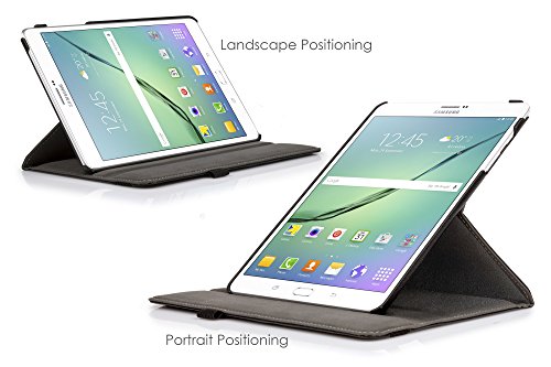 Forefront Cases® Neue Leder Drehbar Hülle Tasche Case Cover für Samsung Galaxy Tab S2 9.7 T810N – Rundum-Geräteschutz und intelligente Auto-Sleep-Wake-Funktion – inkl. Eingabestift - 2