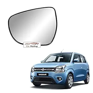 Car Styling-Left (Passenger) Side View Mirror Glass Plate compatible with Maruti Wagon R VXI ZXI 2019-2021 Model -(NON-HEATED)-Pack of 01 Pcs.