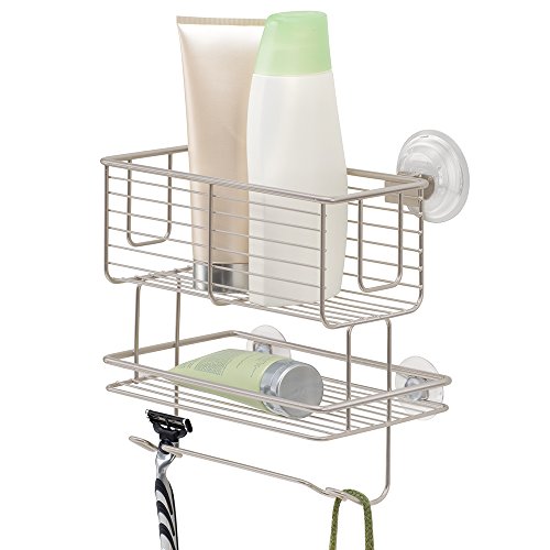 InterDesign 24425EU Classico 2-stufiger Korb mit Saugnapf, satiniert - 3