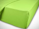 Doppelpack zum Sparpreis – Kinder-Jersey-Spannbetttuch – mit einer Steghöhe von ca. 20 cm passend für Kinder- und Babybettmatratzen – erhältlich in 15 ausgesuchten Farben und einer Einheitsgröße von 60-70 cm x 120-140 cm, apfelgrün - 5