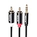 Produktbild Starriver aux Kabel 3,5 mm Klinke männlich auf 2 RCA Baumwolle geflochten Aux Kabel für Lautsprecher zu Hause