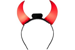 Boland - 01071 - Tiara LED diabelskie rogi, opaska do włosów ze światłem LED i rogami, w zestawie baterie, diabeł, nakrycie głowy, akcesoria, Halloween, karnawał, impreza tematyczna