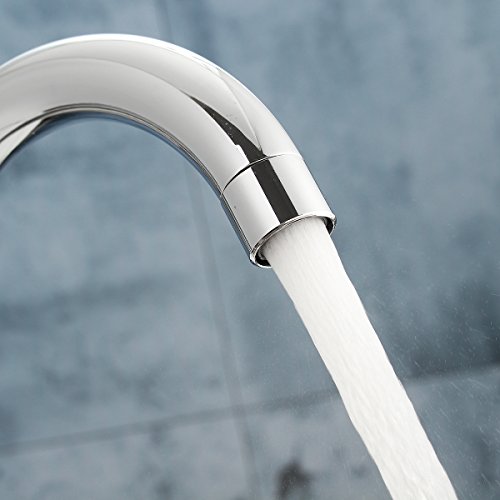 TAPCET Wasserhahn Küche Mischbatterie Armatur einhebel Küchenarmatur mit Zweigriff Drehbar Spüle Chrom Hahn Silber für Bad oder Küche - 3