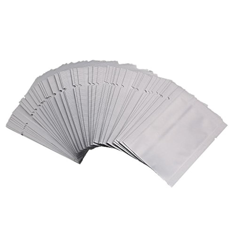 attachmenttou 50Pcs Silver Aluminum Foil Package Bag Home Sealer Food Kitchen Storage Pouches