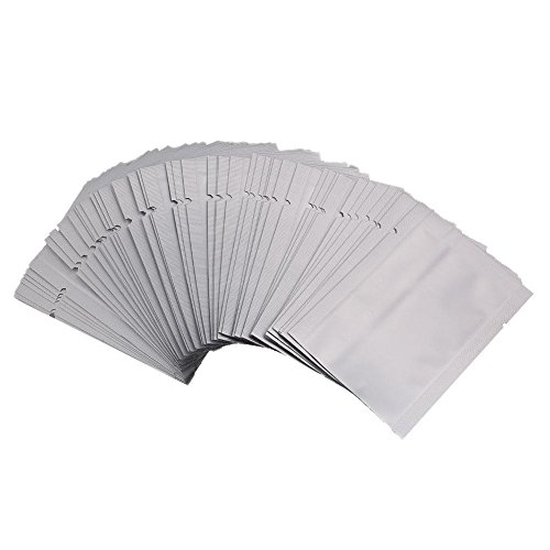 attachmenttou 50Pcs Silver Aluminum Foil Package Bag Home Sealer Food Kitchen Storage Pouches
