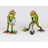 Formano Figura de rana Gärtner con regadera pintado a mano