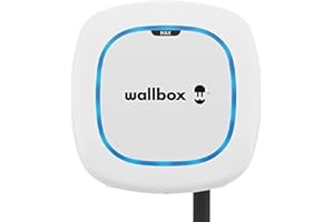 Wallbox Pulsar MAX, Cargador para Vehículo Eléctrico (22 kW, Type 2, Wi-Fi, Bluetooth, OCPP, Interior/Exterior, 5m, Facíl de Instalar), Blanco
