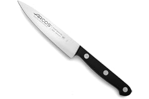 Arcos Couteau de Chef en Acier Nitrum 12 cm – Poignée Ergonomique en Polyoxyméthylène, Idéal pour Couper et Peler les Petits Aliments – Noir, Série Universelle