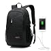 Produktbild 15,6 Zoll USB Business Rucksack / Arbeitsrucksack / Laptop Rucksack für Männer und Frauen, schwarz leichte Bequeme Schulter lässige Tasche für Schule, Arbeit, Reise (Schwarz-USB)