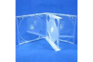 Lot de 2 boites à CD transparentes Vision Media® - Boîtes de 3 CD - Tranche de 22 mm