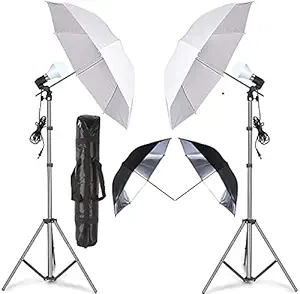 Eloies LED Studio Videography Photography Photo Portrait Studio Daylight Umbrella Continuous Lighting Kit Pair 9Feet Max Height