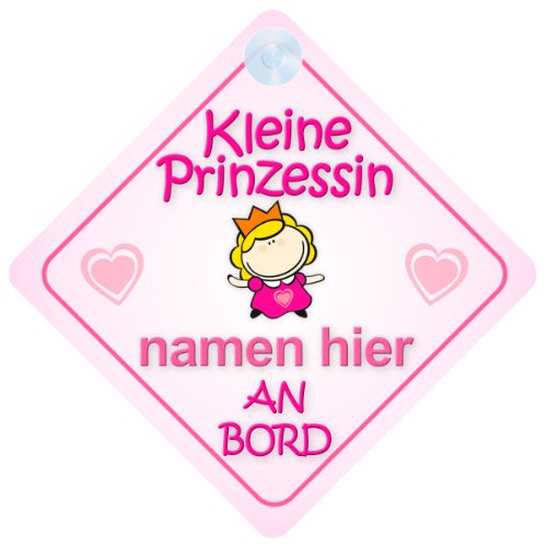 Preisvergleich Produktbild Kleine Prinzessin An Bord Personalisierte Autokennzeichen Neues Baby Mädchen / Kind Geschenk / Präsentieren / Baby on Board / Autoschild