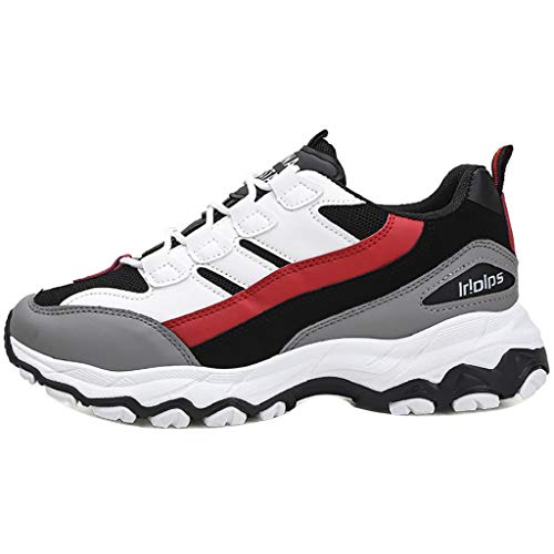QUICKLYLY Zapatillas Deporte Hombres,Calzado Running/Correr Adulto,Zapatos Gimnasio Sneakers Entrenamiento Aire Libre Y Deportivas Transpirables Athletic(Rojo,42CN)
