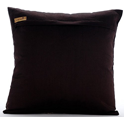 handgefertigt Braun Zierkissen Abdecken, Orange Wulstige Scroll Kissen Decken, 40×40 cm Kissenbezüge, Platz Seide Werfen Kissen Decken, Geometrisch – Tibetain Monk - 2