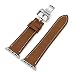 Produktbild Altsommer Bunter Farben Armband Leder für Apple Watch 42MM / 44MM Armband,Leder Ersatz Armband,Echtes LederArmband Metall Schnalle Sport Bügel für Damen Herren (Braun)