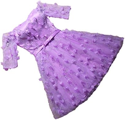 Chuanyi Women's Short Sleeve Prom Gown Mini Girls Formal Cocktail Dress, Lilac, 12