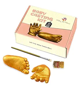 Mold Your Memories 3D Baby Casting Kit Molding Powder for Hand Cast Foot cast, Newborn Baby and Toddler Hand Impression Foot Impression, 3D Life Casting Kit with Molding Powder 350 gm & Casting Powder 500 gm