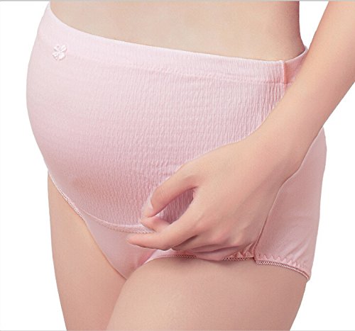 Highdas Pack of 2PCS Soft Cotton Maternity Panty Adjustable Waist Prop Belly Pink/XXL/18-20