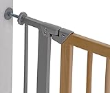 Hauck 597118 Türschutzgitter Deluxe Wood and Metal Safety Gate, silver/wood - 5