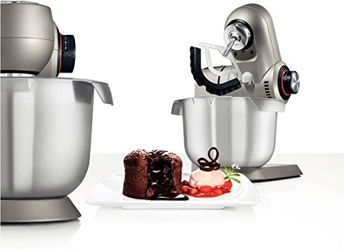Bosch MUMX15TLDE Küchenmaschine MaxxiMUM (1600 W, 5,4 L Edelstahl-Rührschüssel, 3D PlanetaryMixing, Smart dough sensor), titanium silber - 4