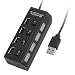 BlueInk High Speed 4 Port USB 2.0 Hub with Individual Power on/off Switches (Black) 1 Years Warranty RS.249.00