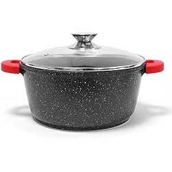 Jonas - Faitout/Marmite avec Revêtement Effet Pierre Granité & Céramique Anti-Adhérent SANS PFOA Pour une Cuisson Saine & Sans Matière Grasse Qualité Allemande GREBLON C3+ Garantie TOP Qualité! (40cm)