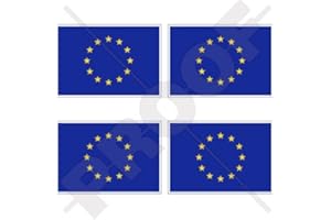 STICKERSWORLD Europa Bandera de la Unión Europea UE 2 "(50 mm) bumper-helmet de vinilo pegatinas, calcomanías x4