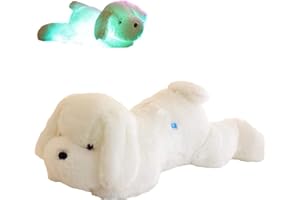 ikasus Cuscino a Cuccioli di Peluche a LED, Carino e Luminoso a Forma di Cuccioli di Peluche, in Peluche, per Ragazzi e Ragazze, per Bambini, per Natale, Feste, Senza Musica
