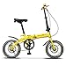 Produktbild Kinderfahrräder Singlespeed-Fahrrad Klapprad für Erwachsene Outdoor-Rennrad Studentenfahrrad Aluminiumkarosserie, höhenverstellbar (Color : Yellow, Size : 113 * 25 * 75cm)