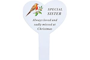 AngraveMemorials Special Sister Christmas Memorial Stake 'Always loved and sadly missed at Christmas' 23cm x 13cm Wood Ground Stake