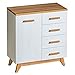 Produktbild Kommode Panduros 08, Farbe: Kiefer Weiß / Eiche Braun - Abmessungen: 93 x 85 x 40 cm (H x B x T)
