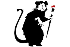 IDEAL STENCILS Banksy Ratte Graffiti Schablone - Farben Bürste Ratte/Wiederverwendbar Wohndeko & Kunst Handwerk Malerei Schablone - semi-transparent Schablone, M/ 26X29CM