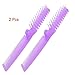 Produktbild SODIAL (R) 2 Stueck Dame Lila Graete formte 2-Wege-Folding Haar Brush Taschen Gerade Kamm