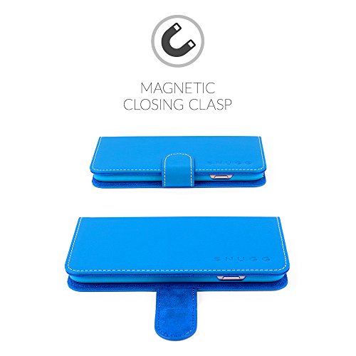 iPhone 6S Case, Snugg - Blue Leather iPhone 6s Flip Case [Lifetime Guarantee] Premium Wallet Phone Cover with Card Slots for Apple iPhone 6S