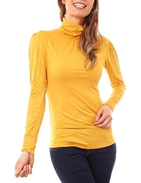 Easy Young Fashion Damen Rollkragen Shirt Uni One Size