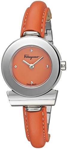 Salvatore Ferragamo Women's 'Gancino Bracelet' Quartz Stainless Steel and Leather Casual Watch, Color:Orange (Model: FII050015)
