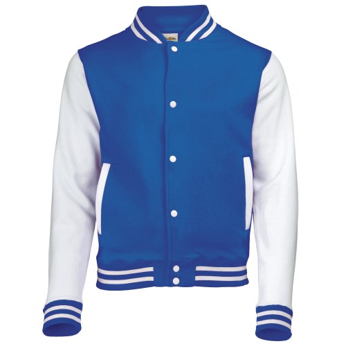 Awdis - Chaquetilla modelo Varsity unisex para niños (5-6 años/Azul/blanco)