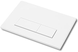 Mendorio Placa de Accionamiento WC, Compatible con Geberit, Sigma, UP300 y UP320, Tamaño de la Placa de Doble Descarga 245×164mm, Incluye Kit de Palanca de Descarga y Marco de Instalación.(Blanco).