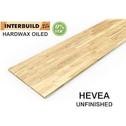 Plans de travail de cuisine en bois d'hévéa Interbuild, 2200x635x26 mm, non finis, 1 pièce/paquet