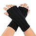 Produktbild happy event Frauen Winter Handgelenk Arm wärmer   Solide gestrickte kurze fingerlose Handschuhe Fäustling (Schwarz)