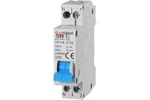 IXTRIMA Interruttore Magnetotermico Automatico 1P+N 10A C10 220V 4.5kA, occupa 1 modulo