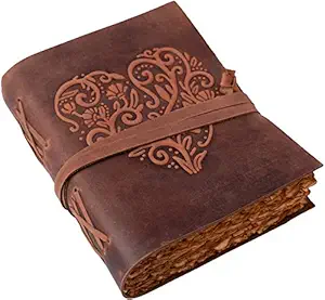 Craft Club Finished Leather Journal with Leather Flap Soft Cover Diary/Note Book (7 x 5 x 1.5 Inches)
