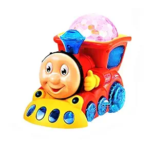 FunBlast Train for Kids, Bump and Go Musical Engine Toy Train with 4D Light and Sound for Kids/Boys/Children (Multicolor)