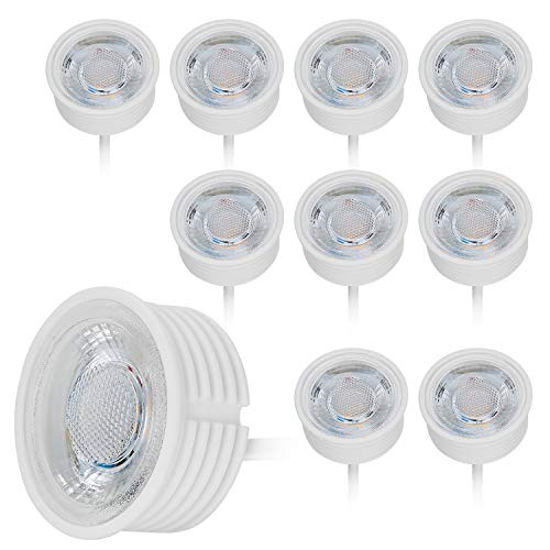 10 x 5 W GU10 MR16 LED Módulo 230 V Sólo 20 mm Plano cerámica DIMM Bar Luz Color Blanco Neutro 4000 K 450LM muy alta Reproducción cromática RA > 85 pf0,98 abstrahlung 38 °