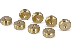 PrecisionGeek – Speaker Spike Pads Ø20 mm, Chamfered Shape, Solid Brass, Vibration Dampers for HiFi Speakers, Subwoofers, Cabinets, Stands and Soundbars – Set of 8 Pads