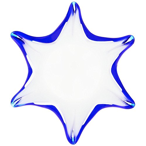 Vase, Blumenvase „WITE DREAM“ weiß/blau, H=18cm, traumhaft handgeformte Vase -jedes Stück ein Unikat (ART GLASS powered by CRISTALICA) - 3